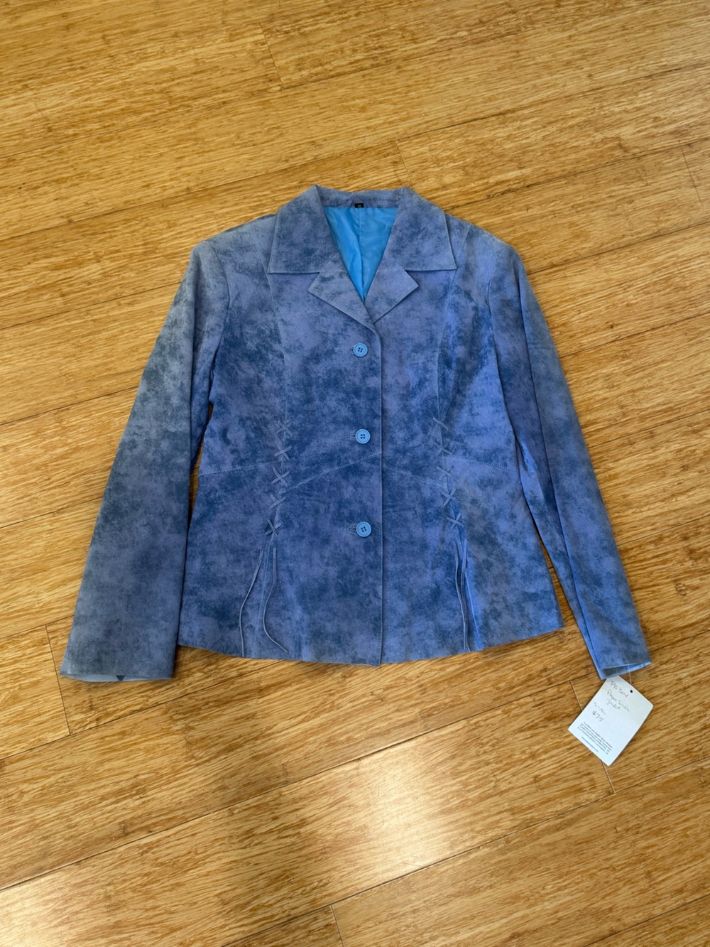 NWT Deadstock Vintage Playboy baby blue suede leather jacket